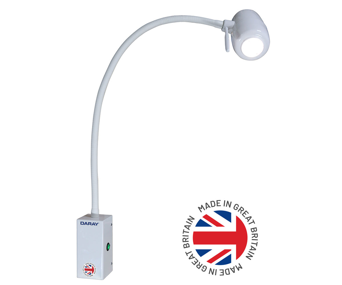 X210 wall-mount examination light with flush fitting installation
