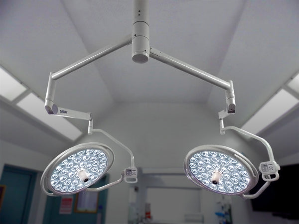 S480/480 dual-head ceiling-mount operating theatre light 700mm/700mm (160,000/160,000 lux)