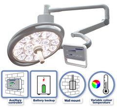 S460 single-head wall-mount operating theatre light 500mm (120,000 lux)