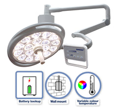 S460 single-head wall-mount operating theatre light 500mm (120,000 lux)