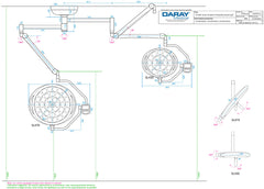 S450/470 dual-head ceiling-mount operating theatre light 500mm/700mm (120,000/160,000 lux)