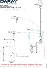 X710 rail-mount LED examination light with IEC cable/curled IEC